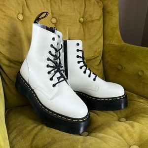 Dr. Martens White Platform Boots